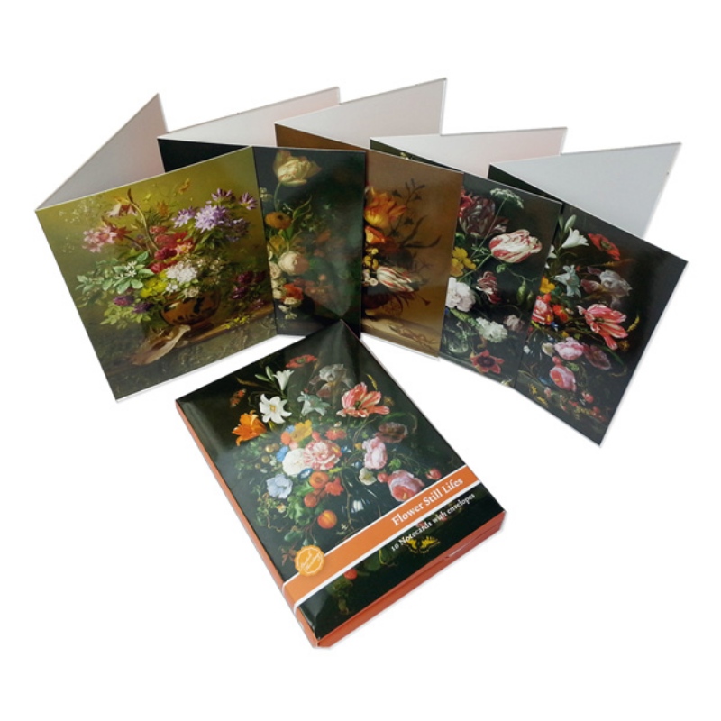 Flower Paint Greeting Cards Pack of 10, note Cards with Enviropes
